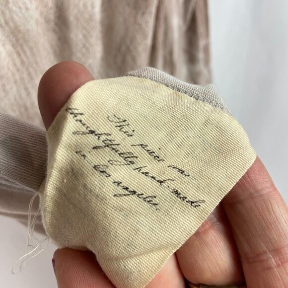 Raquel Allegra Muscle Tee Size 10 Mauve Pink Tie Dye Shredded Gauze Boho Beach - Picture 9 of 10